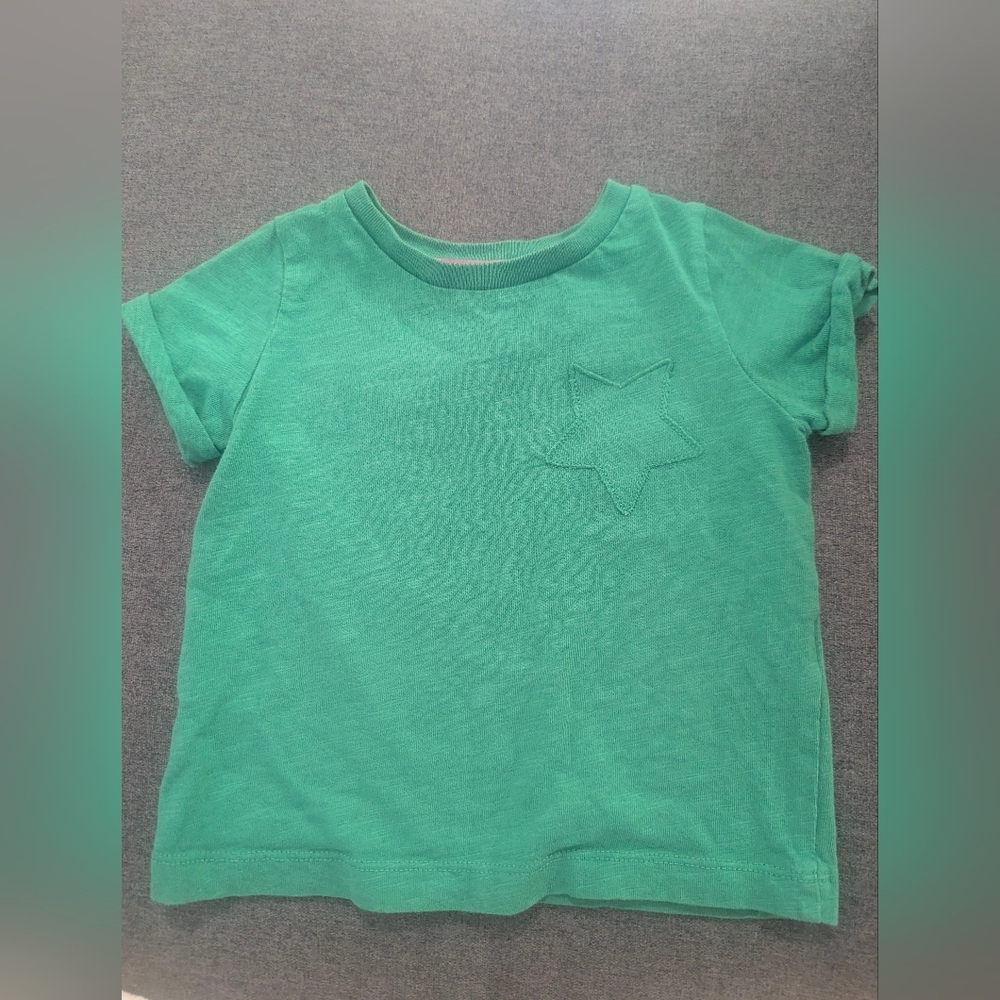 Mini Boden Green Star Pocket Tee